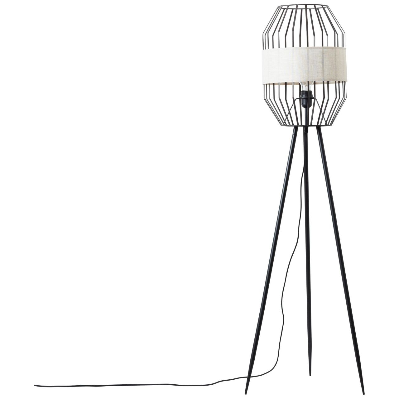 Brilliant Stehlampe »Slope« E27 1 Stk. Stehlampe dreibeinig schwarz/natur