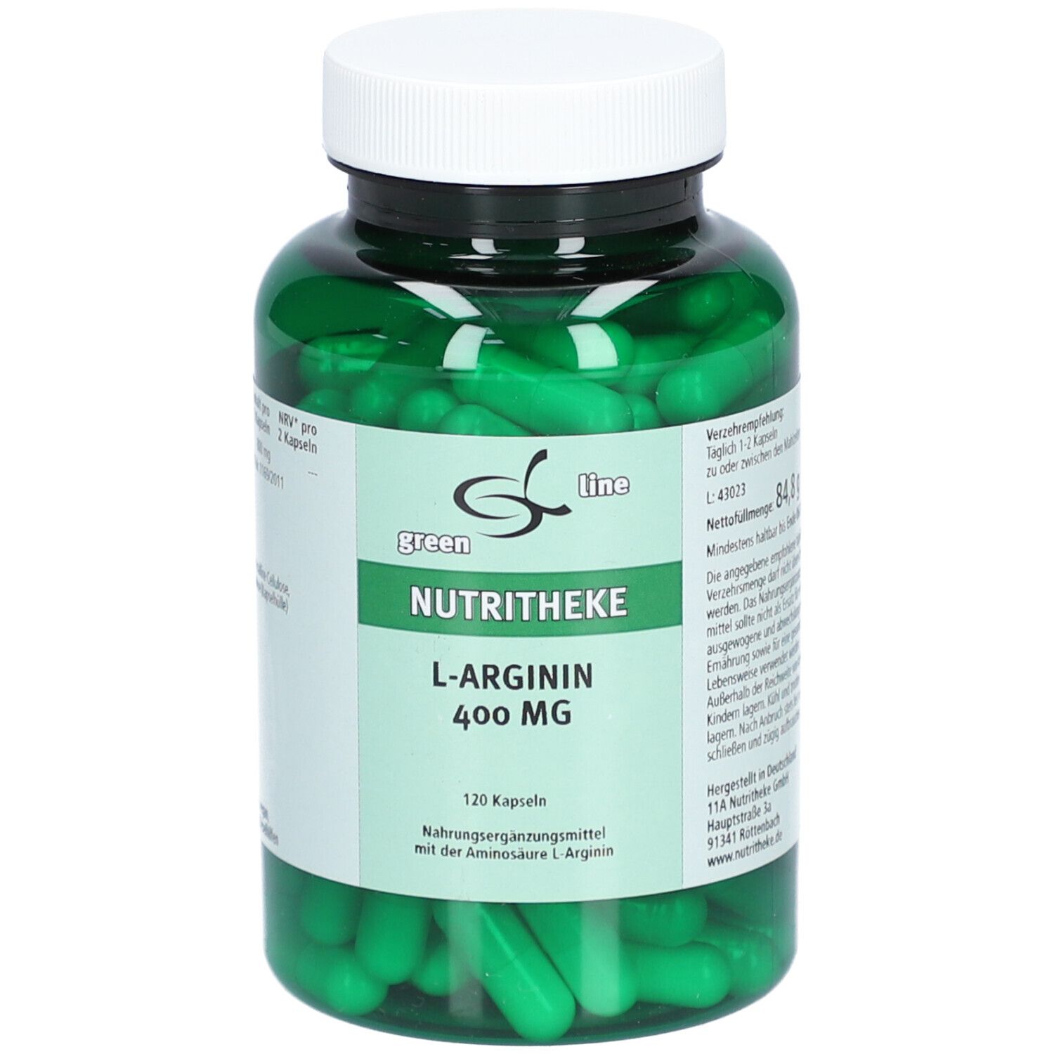 green line NUTRITHEKE ARGININ 400 mg