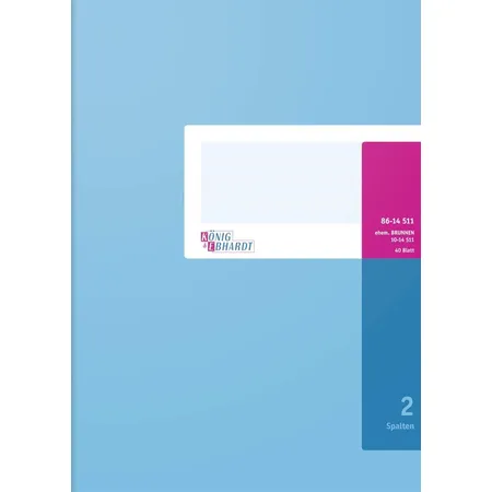 BRUNNEN Spaltenbuch, hellblau, A4, 40 Blatt