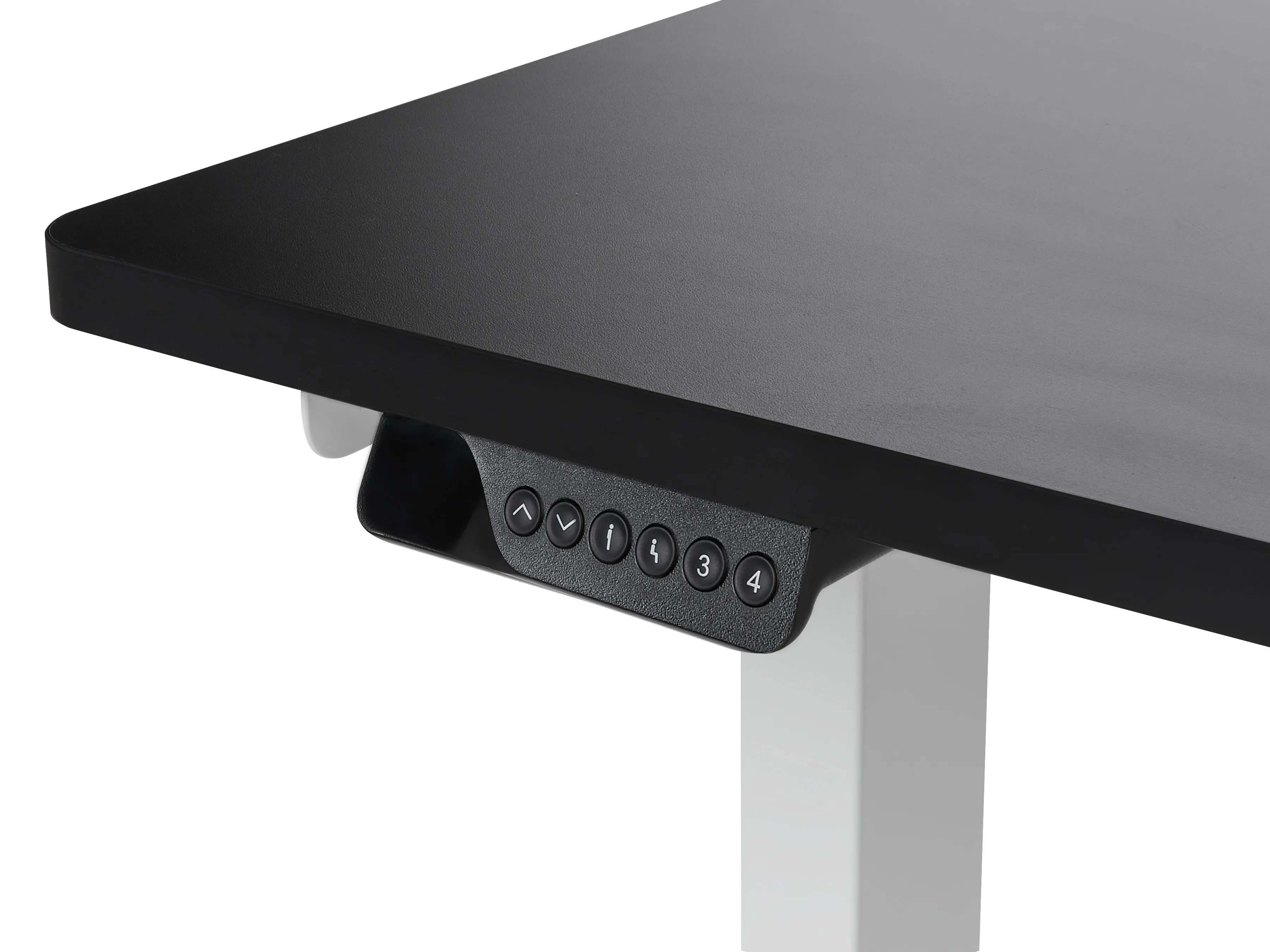 Elektrisch verstelbaar hoekbureau DESTINES Zwart/wit 160 cm 109 cm rechtszijdig