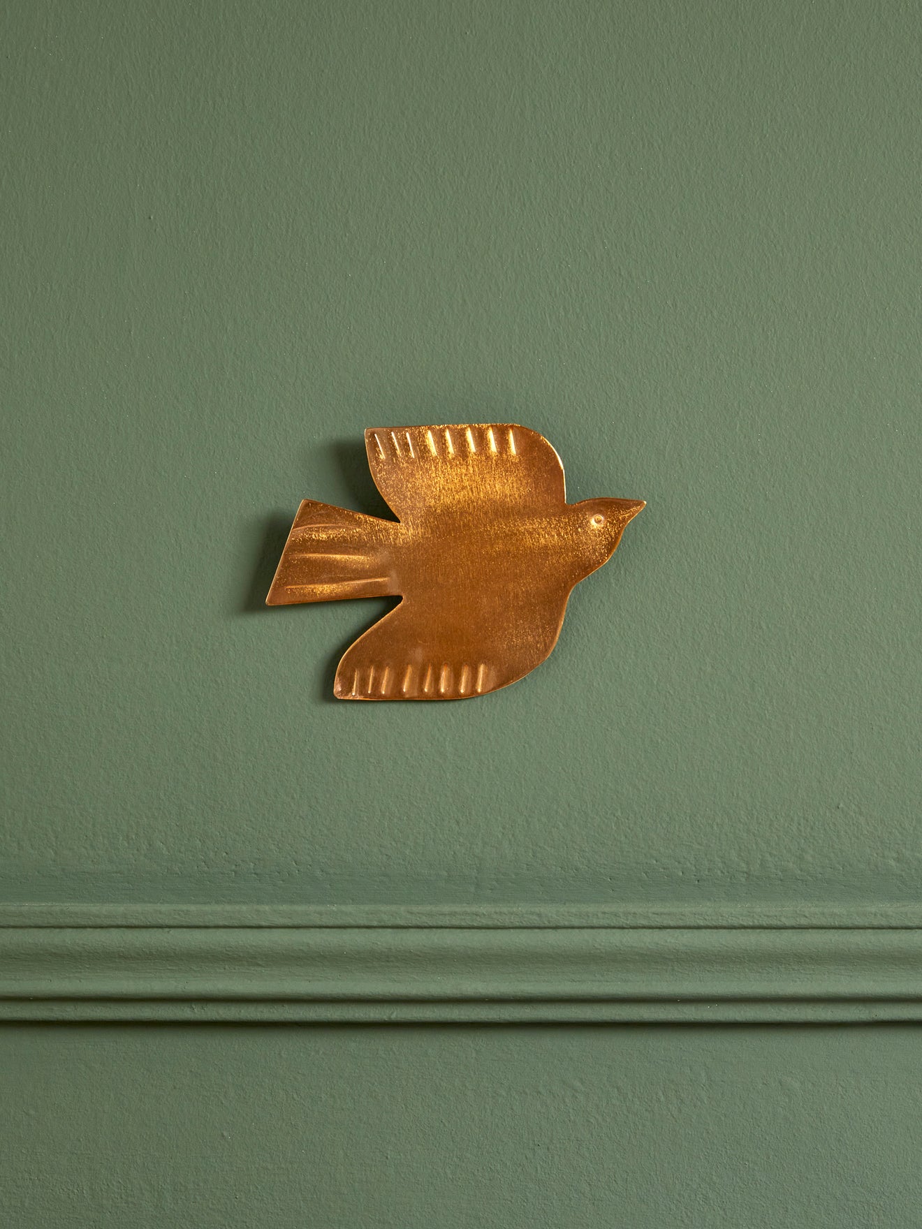Déco murale oiseau laiton