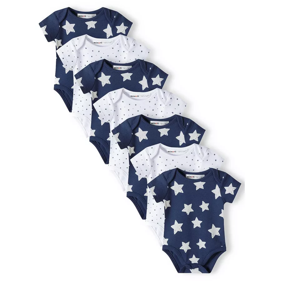 MINOTI 7er-Pack Bodys DunkelblauWeiß