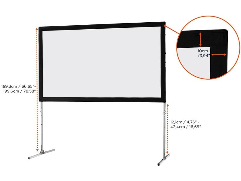 Celexon Mobile Leinwand Expert 244x137cm 16:9 Faltrahmen Leinwand Mobil Expert 244 x 137cm, Frontprojektion