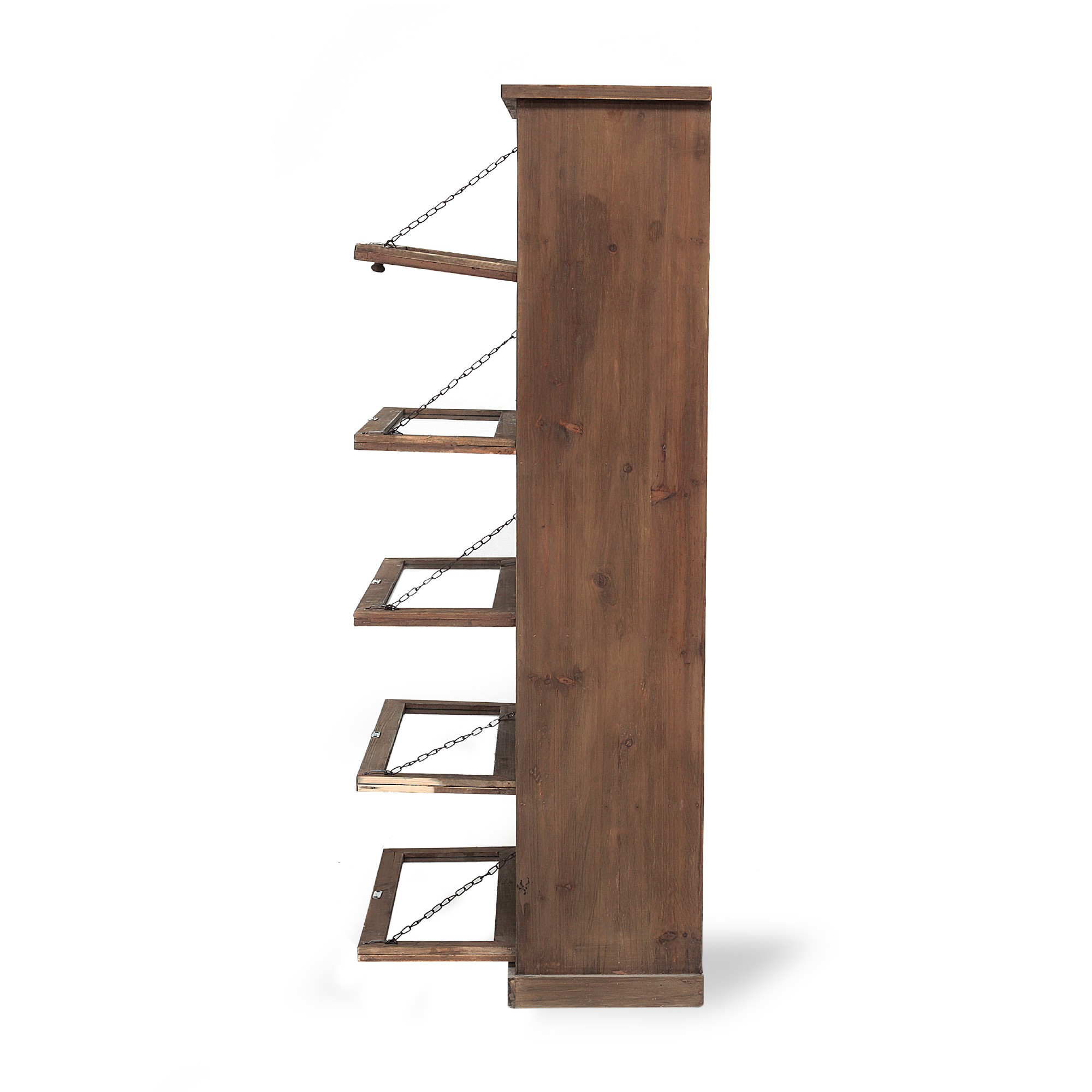 Kommode mit 5 Glastüren, braun, H 117 cm, B 60 cm, T 26 cm von fischer's lagerhaus
