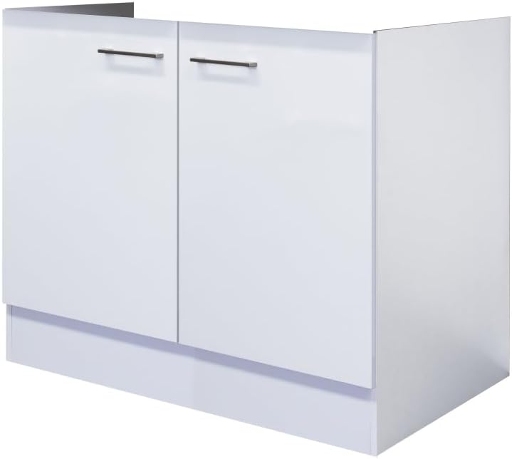 Smart Möbel Spülenunterschrank ohne Arbeitsplatte - 100 cm breit - Weiß Nawa