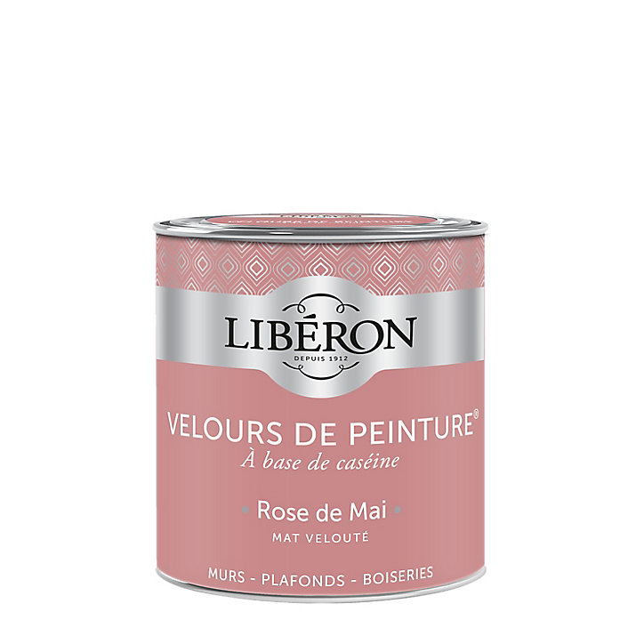 Peinture murs, plafonds et boiseries Velours de peinture rose de mai Libéron 0,5L