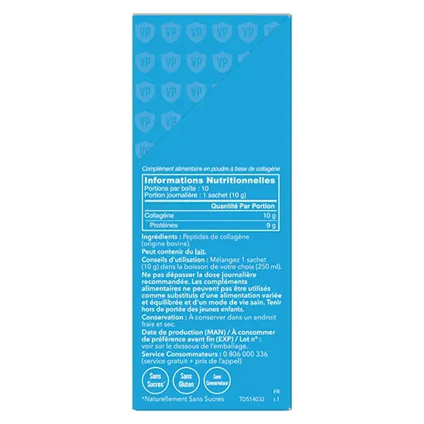 Vital Proteins Collagen Peptides Collagène Bovin en Poudre 10 sticks de 10g