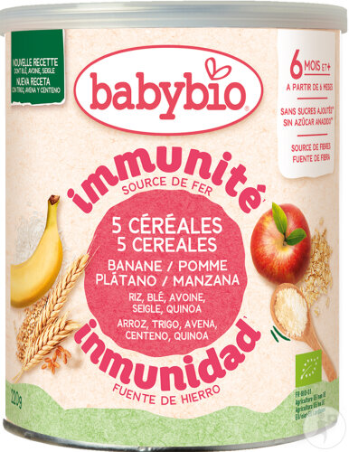 Babybio Céréales Bébé 2 Fruits Dès 6 Mois Bio 220g
