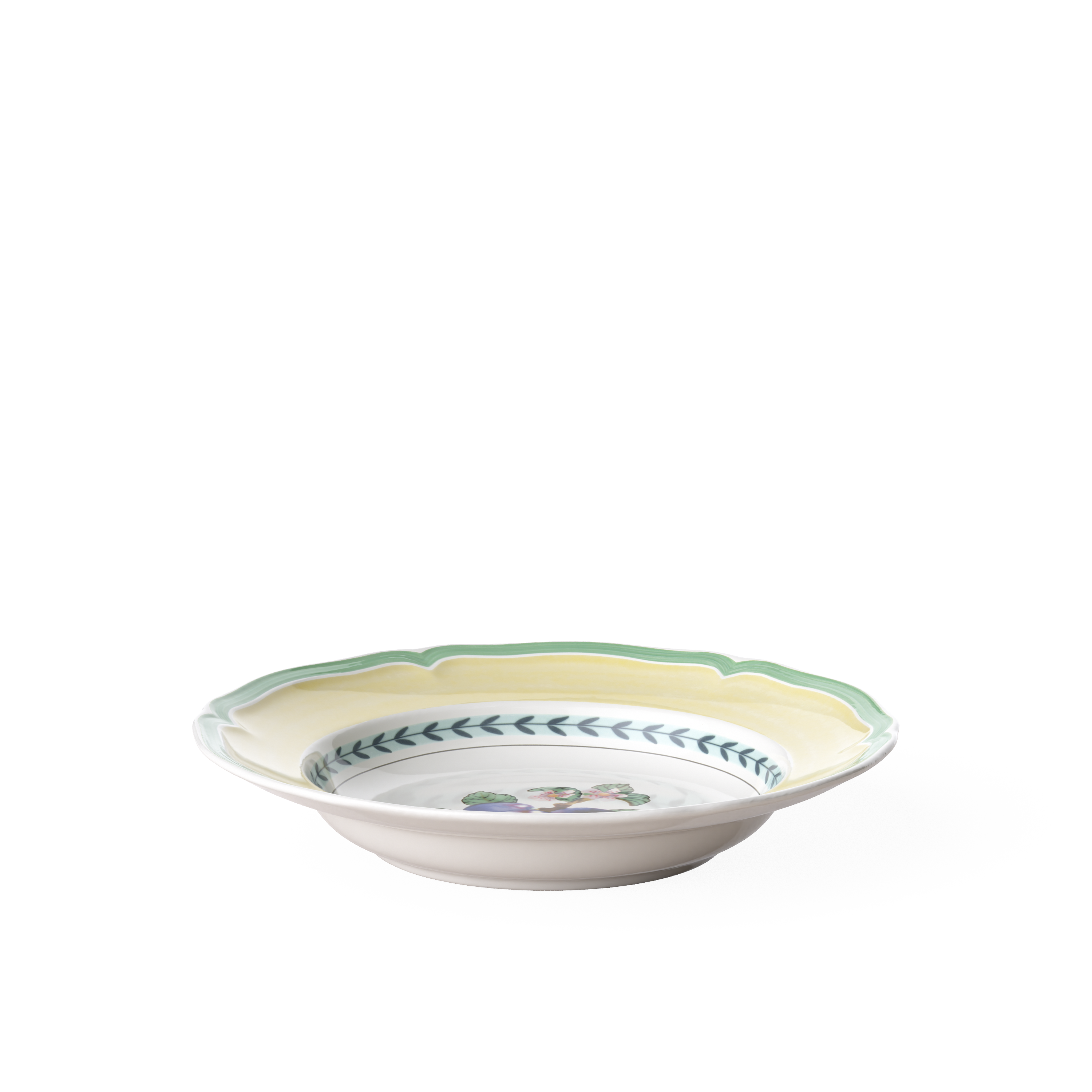 French Garden Soup bowl Multi-colored, 9'', Premium Porcelain