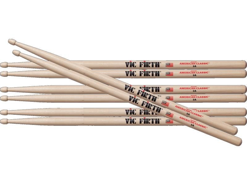 Vic Firth Drumsticks VF5A Value Pack – 4 Paar Hochwertige US-Hickory-Drumsticks