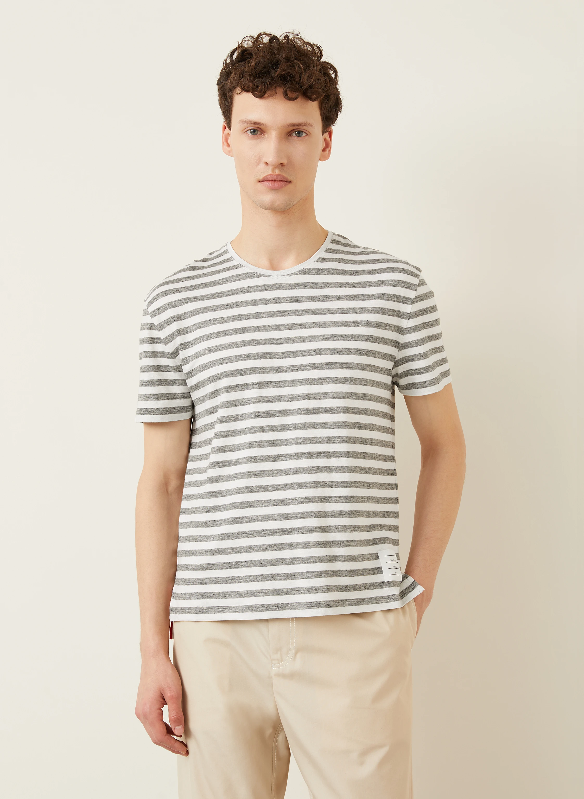 THOM BROWNE. T-Shirt aus Leinen