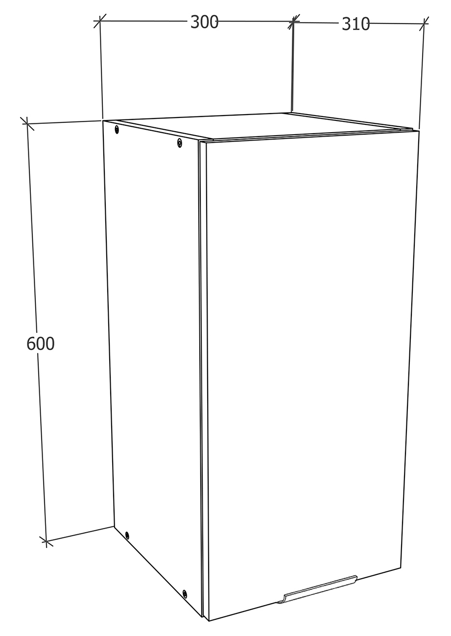 Hängeschrank FASOLA - weiß - 30 cm