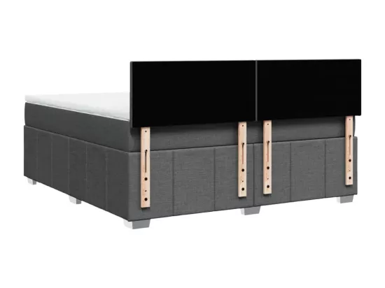 Sommier à lattes de lit avec matelas Gris foncé 180x200cm Tissu