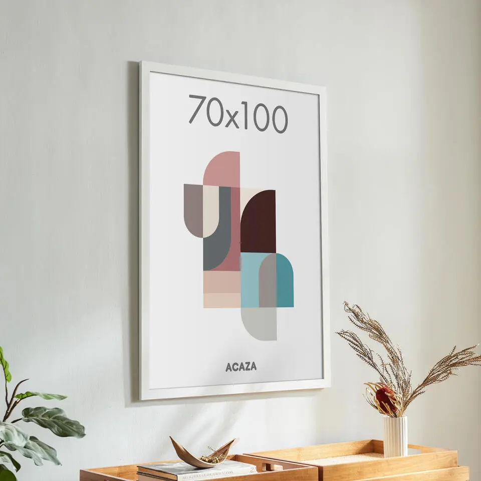 Poster Lijst - grote Kader - 70 x 100 cm - MDF Hout - witte Rand