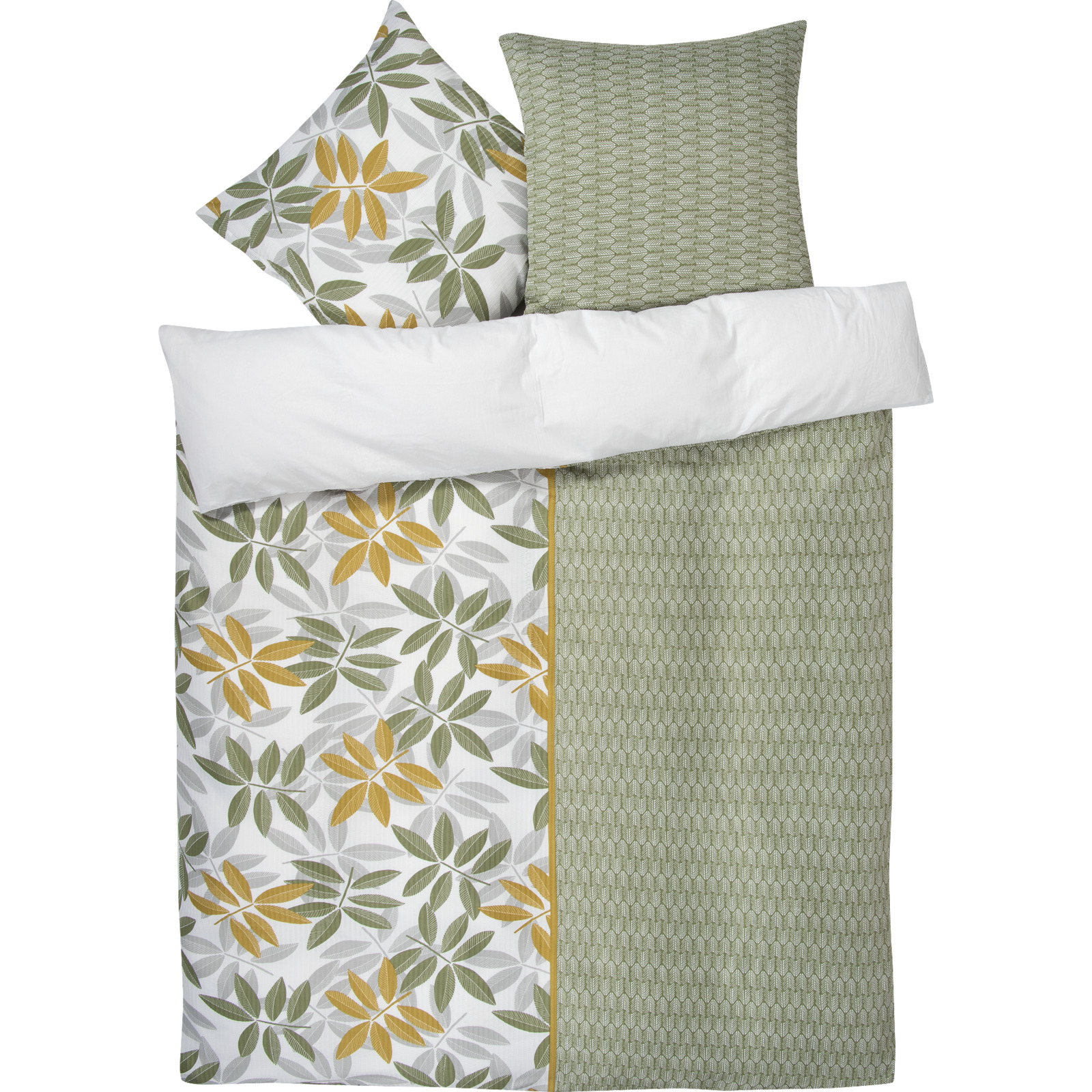 Bettwäsche Micro Seersucker mit floralem Design 160x210 65x100 Bettanzug Nord