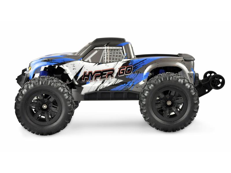 Amewi Monster Truck Hyper GO Brushed 4WD GPS, Blau 1:16, RT Off-Road RC Modellauto mit Allradantrieb und 40 km/h Höchstgeschwindigkeit