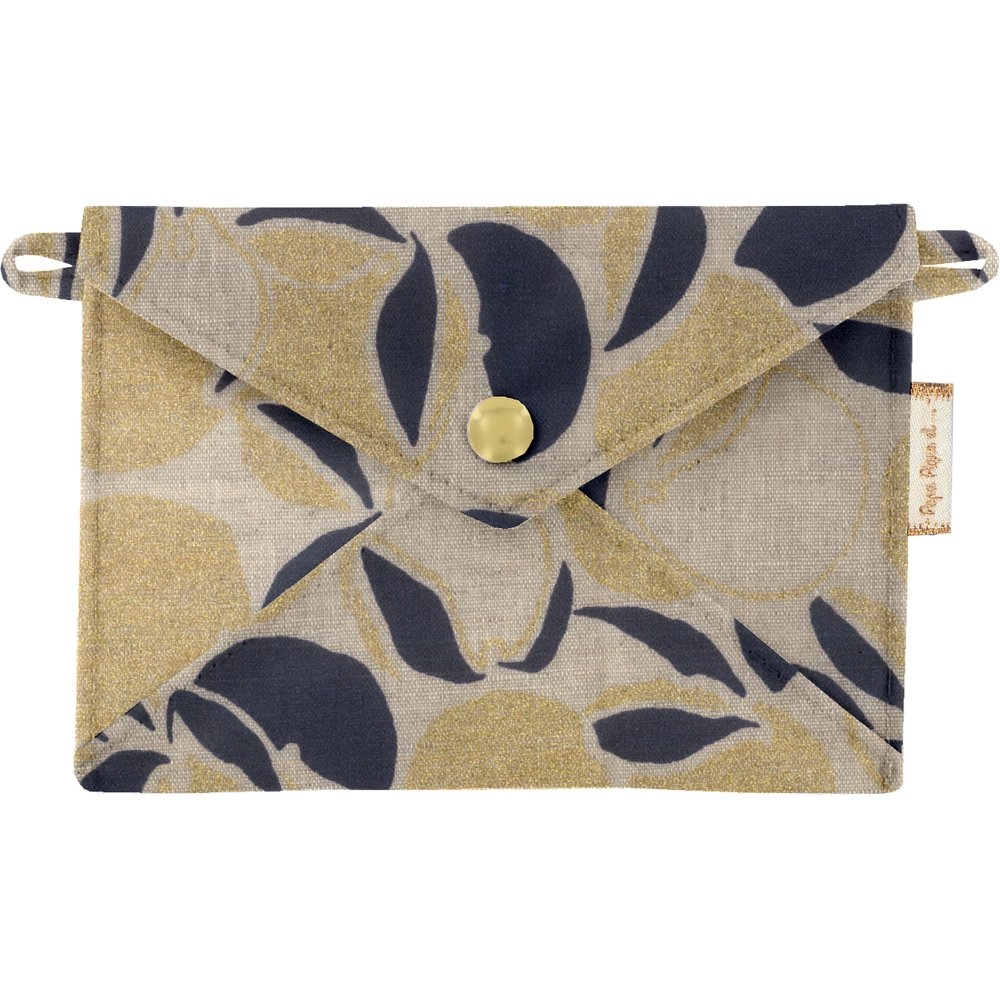 Petite Pochette Enveloppe Citrons Dorés