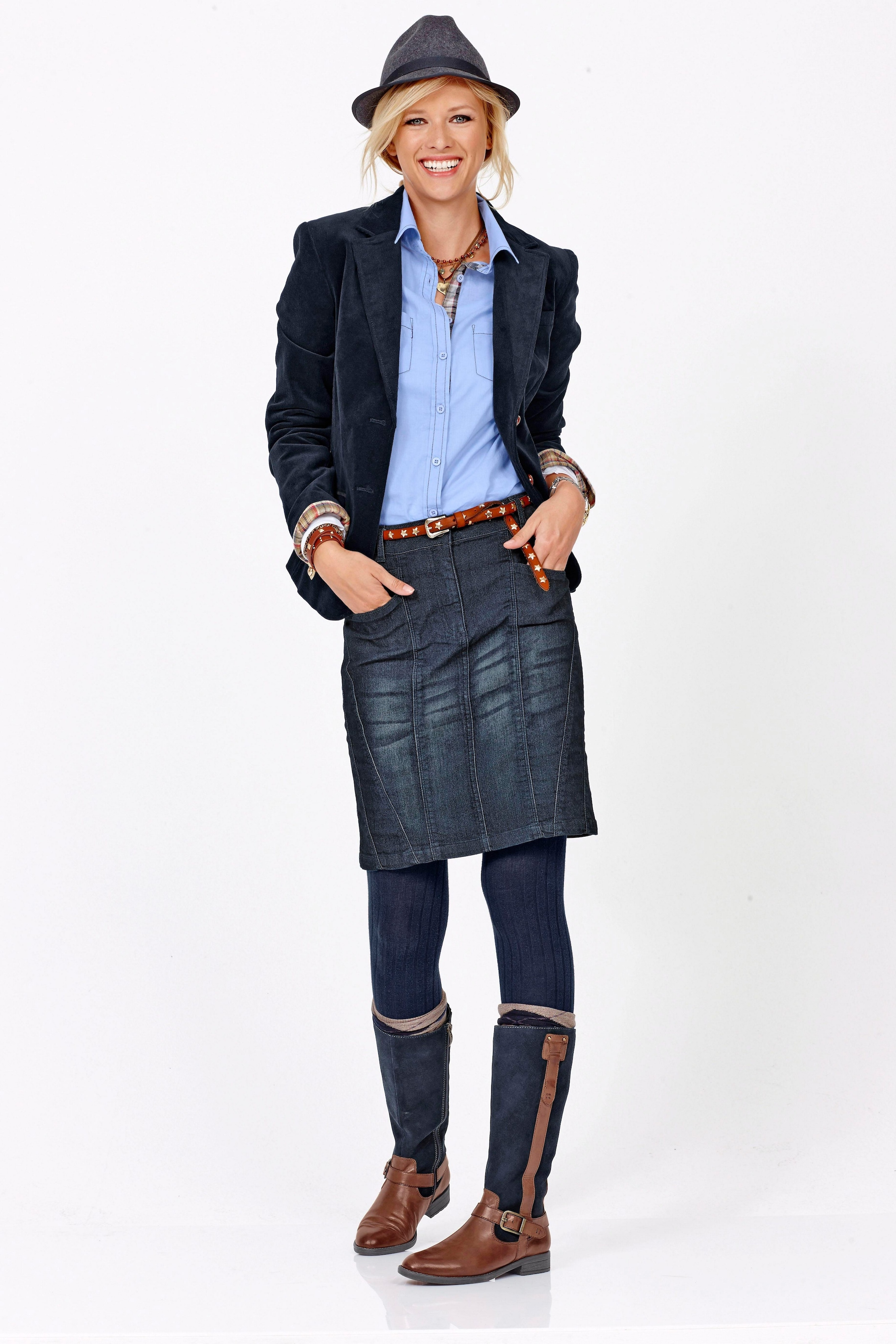 Aniston CASUAL Jackenblazer , mit Stoff-Einfassungen und Ärmelpatches
