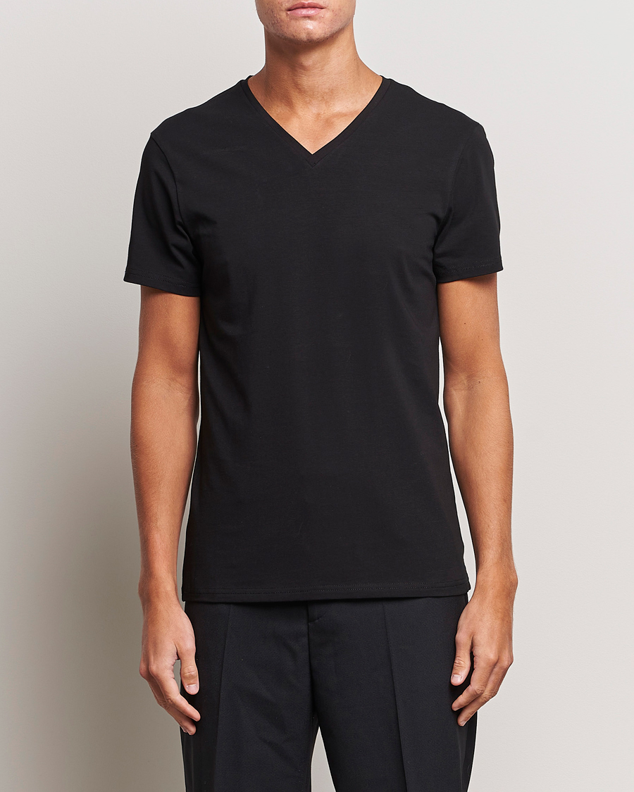 Bread & Boxers 2-Pack V-Neck T-Shirt Black