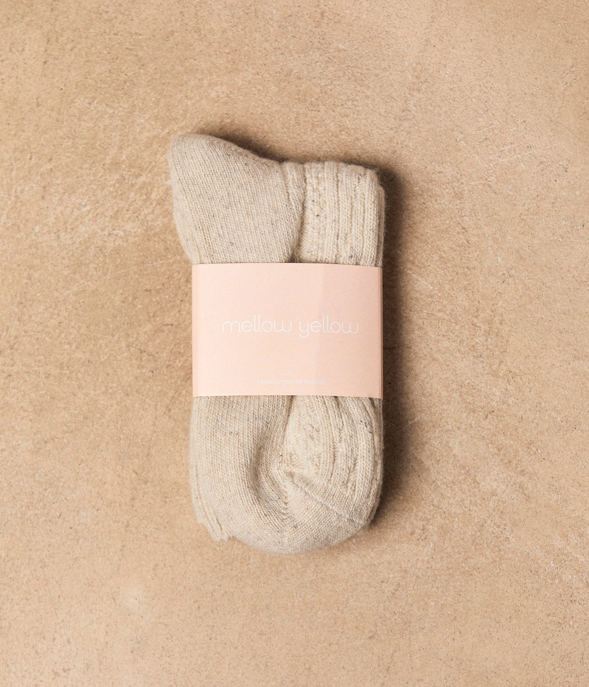 Chaussettes côtelées beiges April