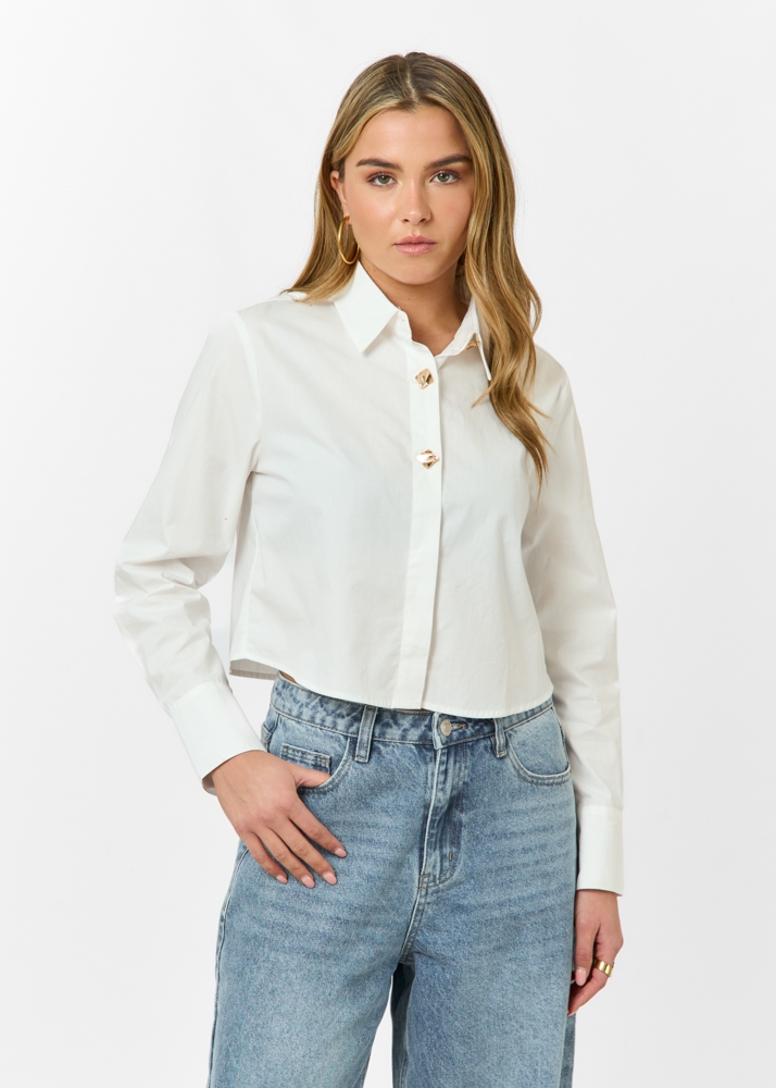 Lina cropped blouse wit