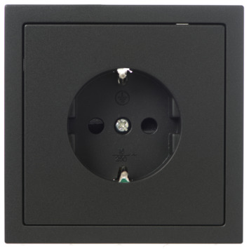 GAMMA Denali Enkel Geaard Stopcontact Mat Zwart