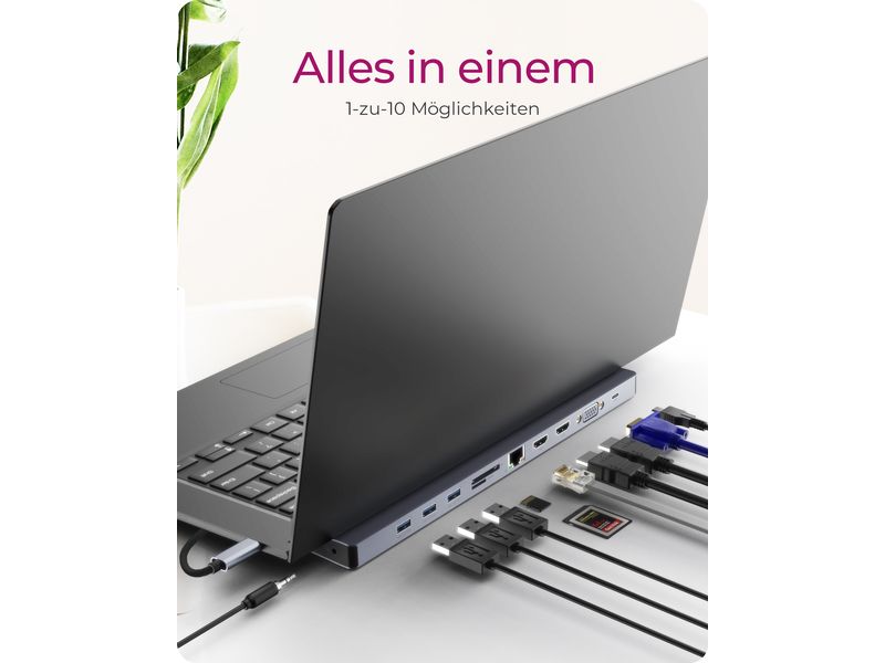 ICY BOX Dockingstation IB-DK2106a-CPD USB Type-C DockingStation mit dreifacher Videoausgabe