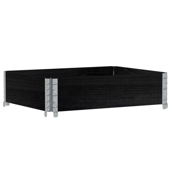 vidaXL Vaso/floreira de Jardim 80x60 cm Madeira de Pinho Maciça Preto - 3896246940