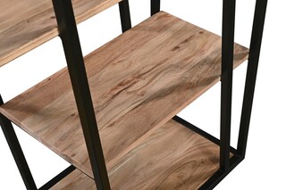 Regal LUANDA 80 x 180 cm Massivholz Akazie natur/schwarz