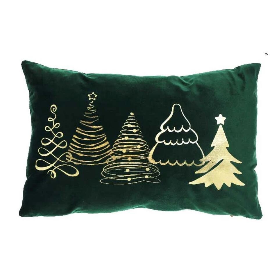 Unique Living - Sierkussen Gold Dark Green - 40x60cm