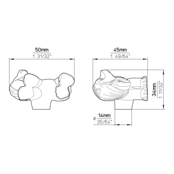 Knop Nala geel bruin 48mm