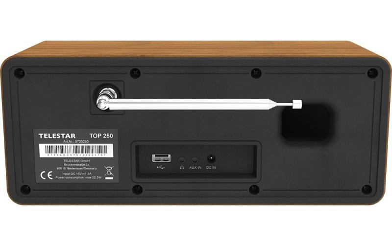 Internet Radio TOP 250 Braun/Holz<br>Stereo-Radio mit DAB+/FM und Internetradio