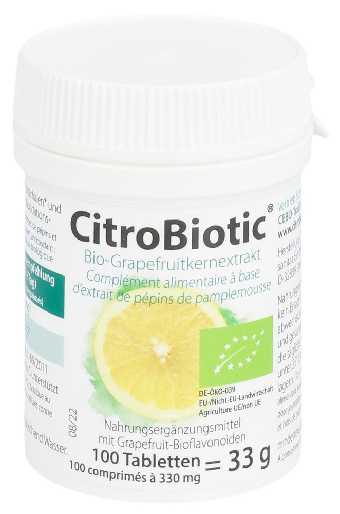 CITROBIOTIC Grapefruitkern Extrakt Tabl Bio 100 Stk