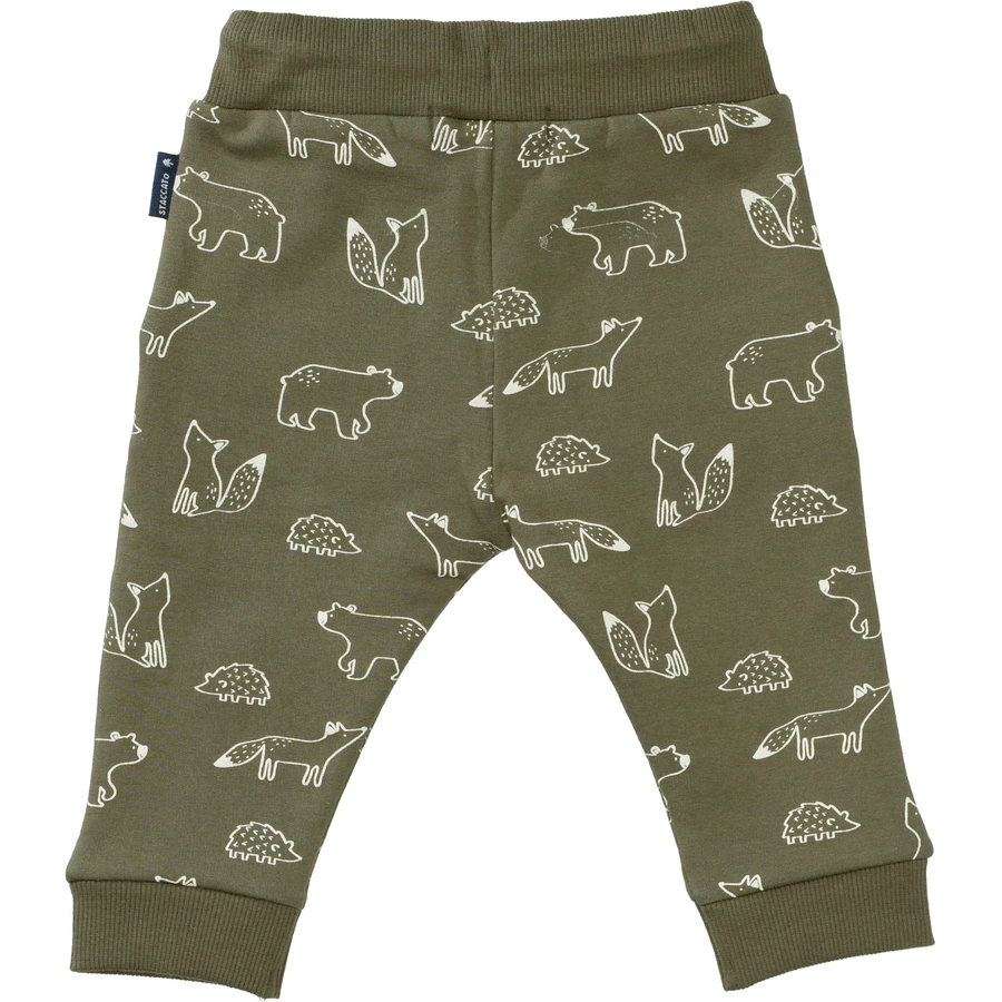 STACCATO Jogginghose olive gemustert