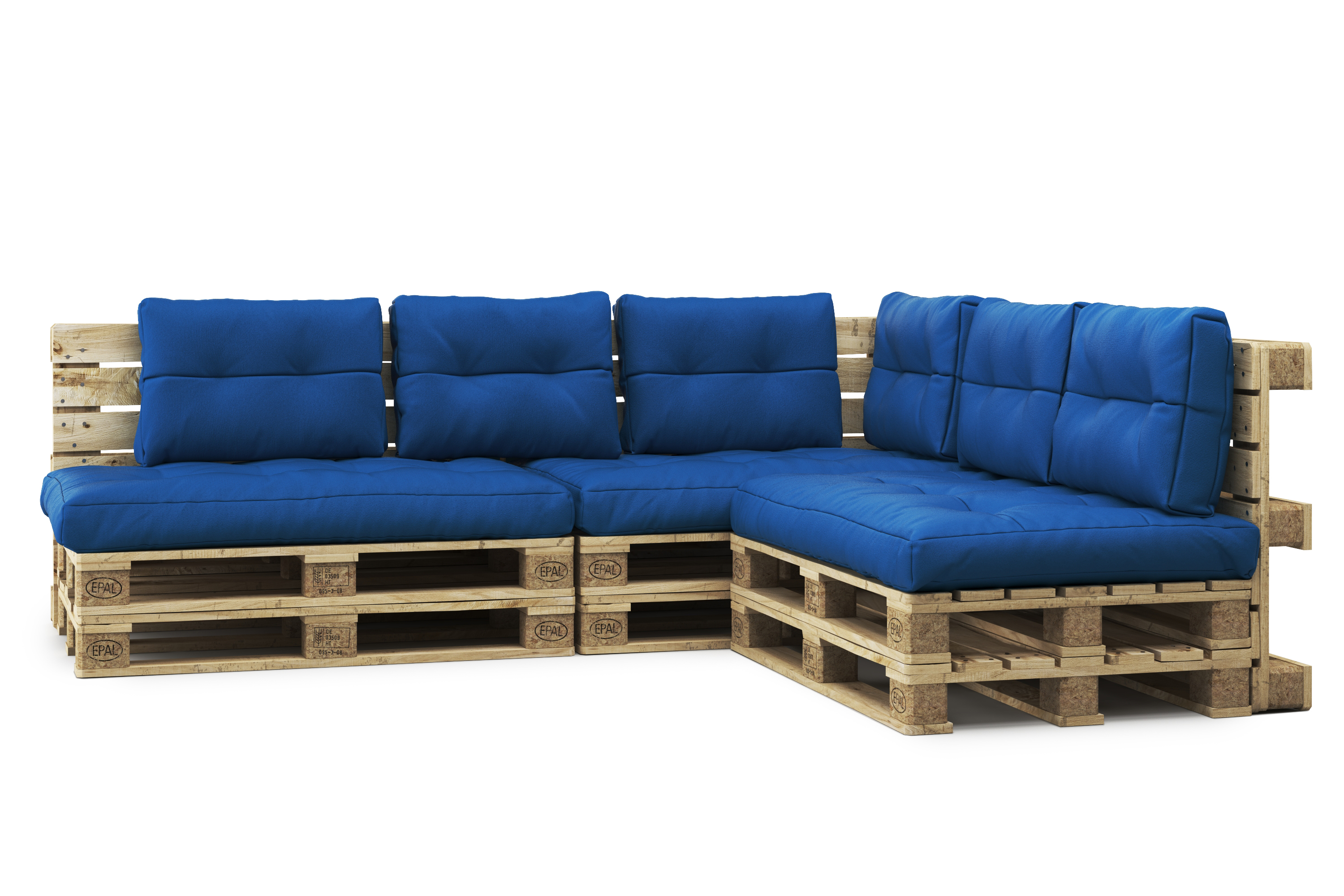 Palettenlounge ASCONA inkl. Kissen blau