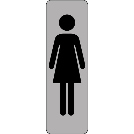 Panneau WC Femme vertical adhésif PVC ou alu brossé