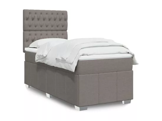 Sommier à lattes de lit avec matelas Taupe 90x190 cm Tissu