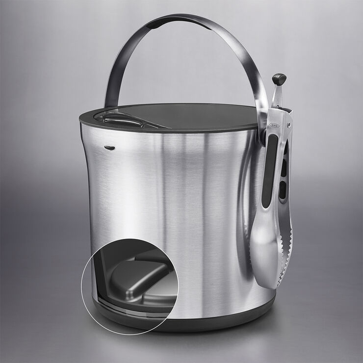OXO Steel Isspand Med Tang Sort, grå