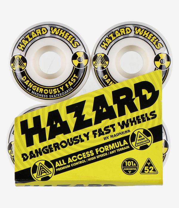 Madness Hazard Alarm Conical Rollen (white yellow) 52mm 101A 4er Pack