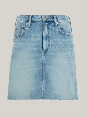 Saia jeans Mom Fit de cintura super alta