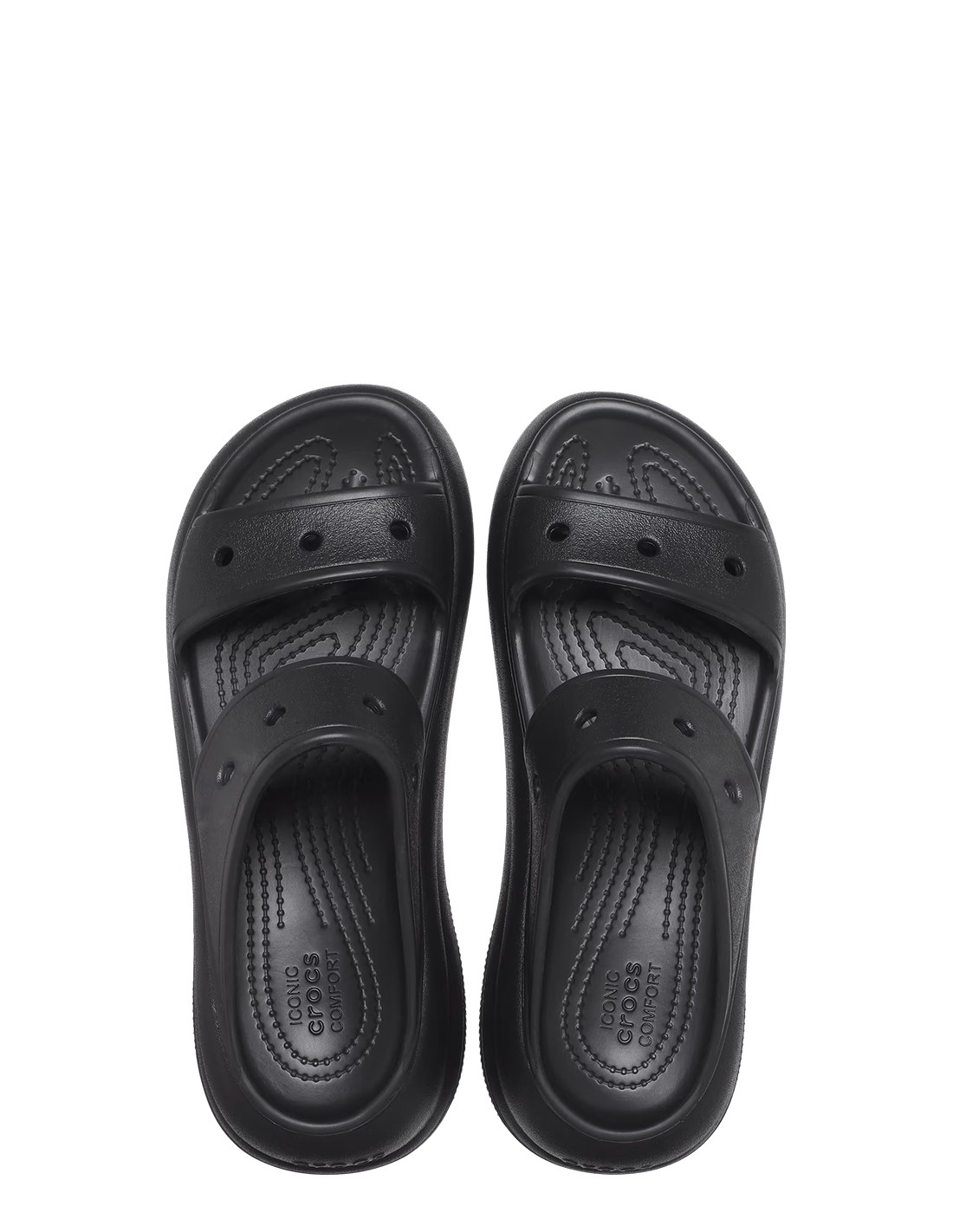 crocs sandales compensées femme classic crush sandal noir