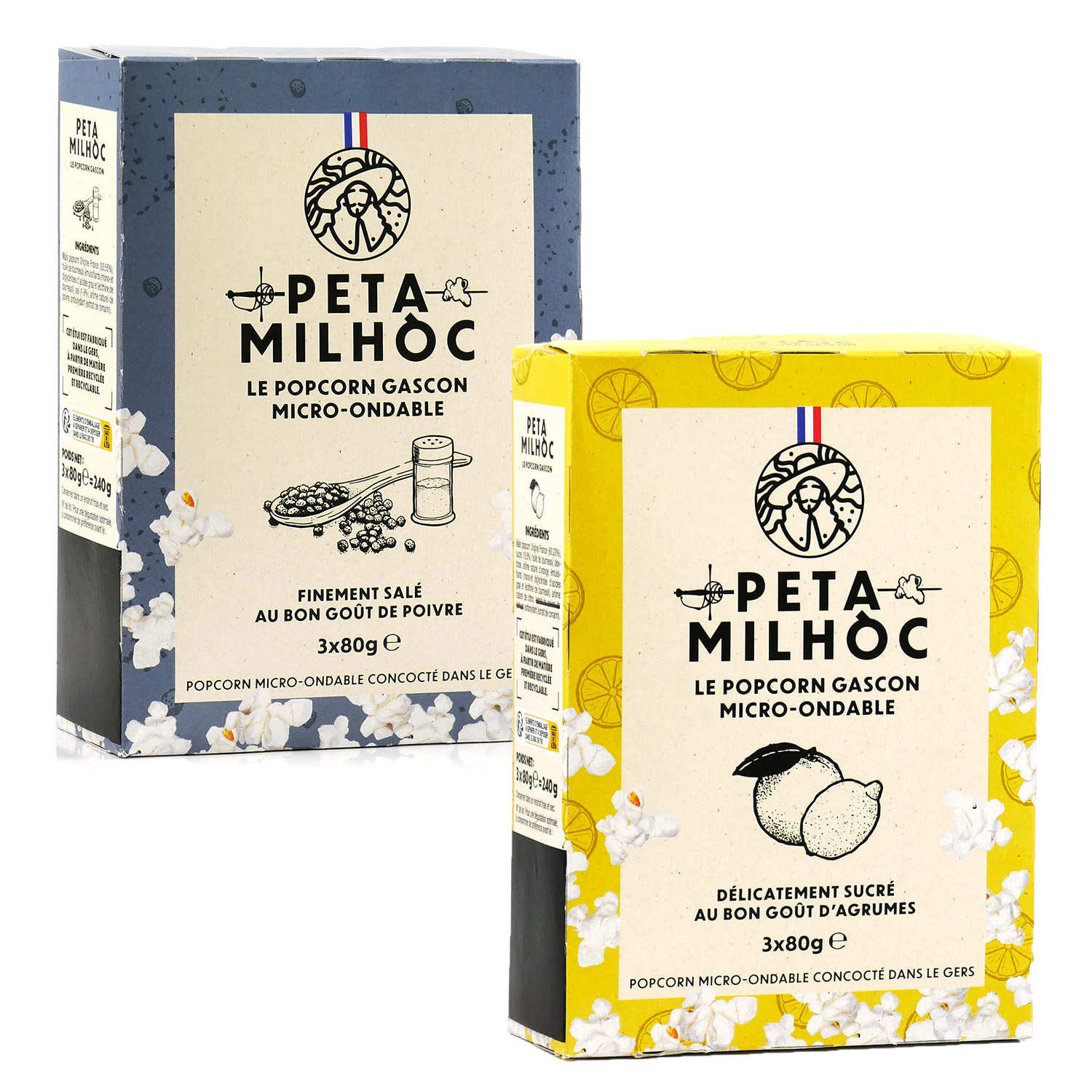 Lot découverte popcorn micro-ondable salé + sucré