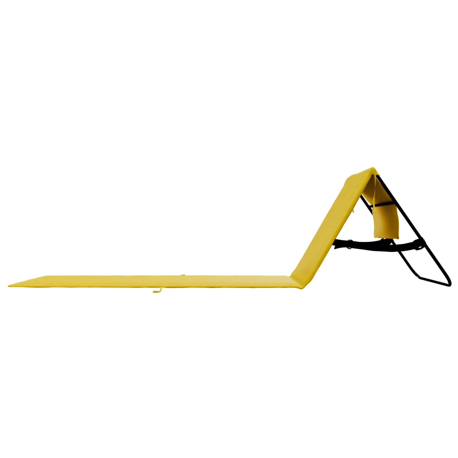 24MOVE® Strandmatte 2er Set klappbar mit Rückenlehne, Strandliege mit Gurt, tragbar für Strand und Garten, Liegematte gelb