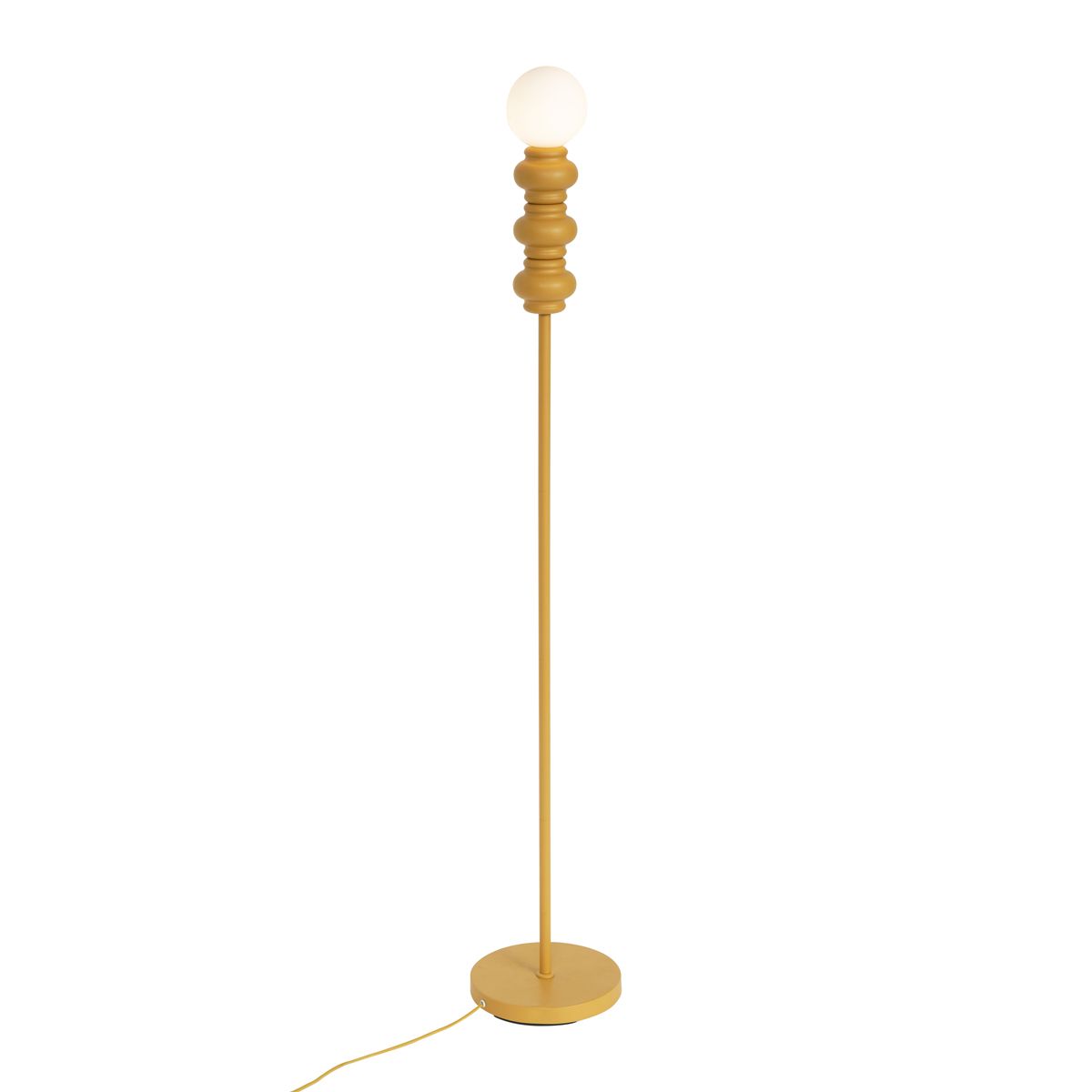 Retro vloerlamp okergeel met mat glas - Fedde