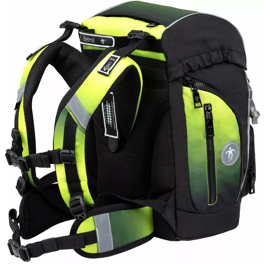 Belmil Schulranzen Premium Comfy Plus Set 5-teilig Black Green