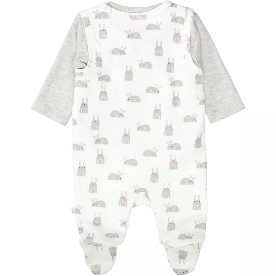 Staccato Strampler+Shirt cream white gemustert