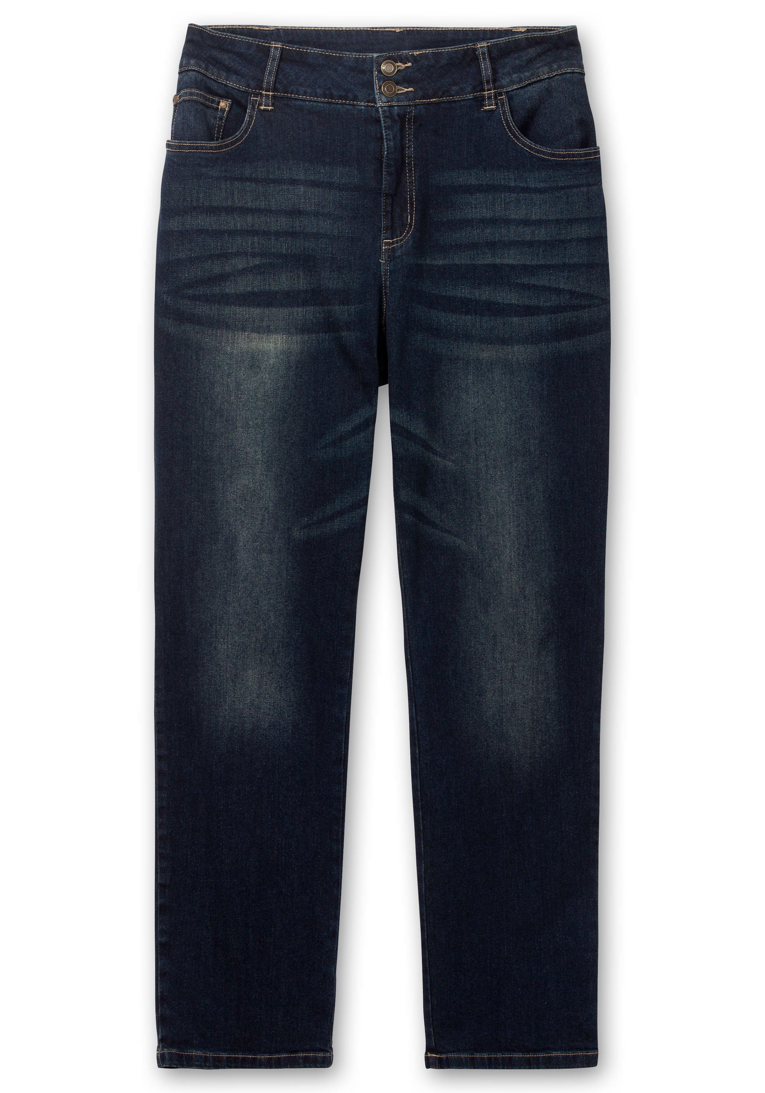 Gerade Jeans mit breitem 2-Knopf-Bund