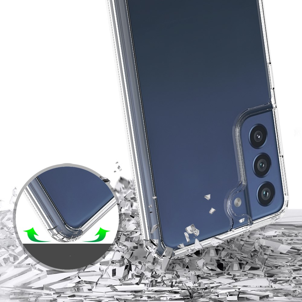 Samsung Galaxy S21 FE 5G Hybrid Hülle TPU Bumper   Acryl Rückseite - Transparent