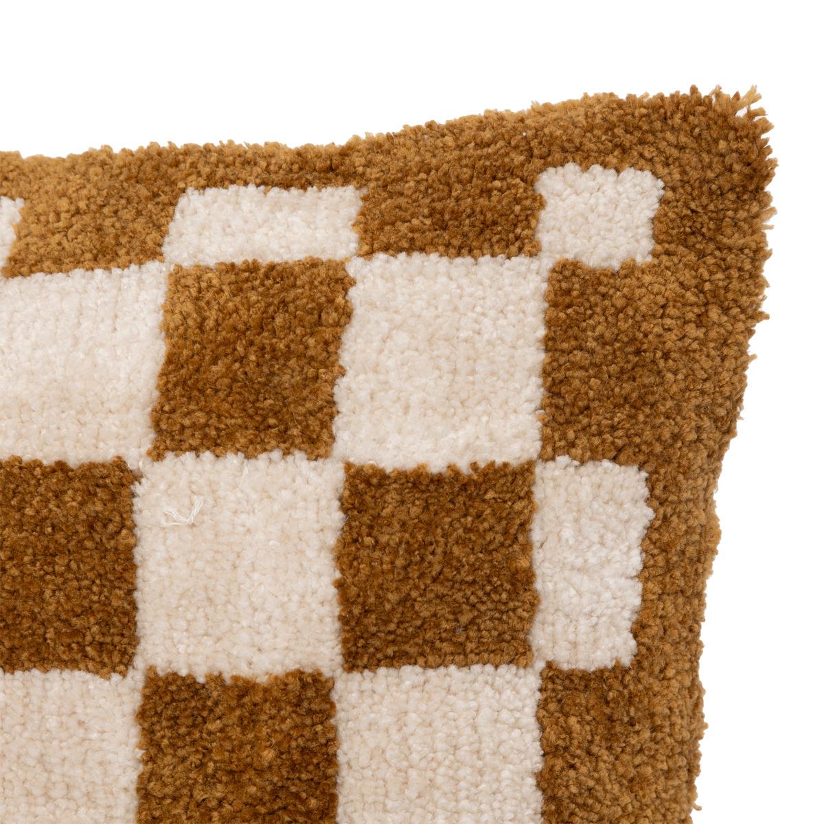 COUSSIN TUFTE DAMIER CORNER OCRE 38X58CM
