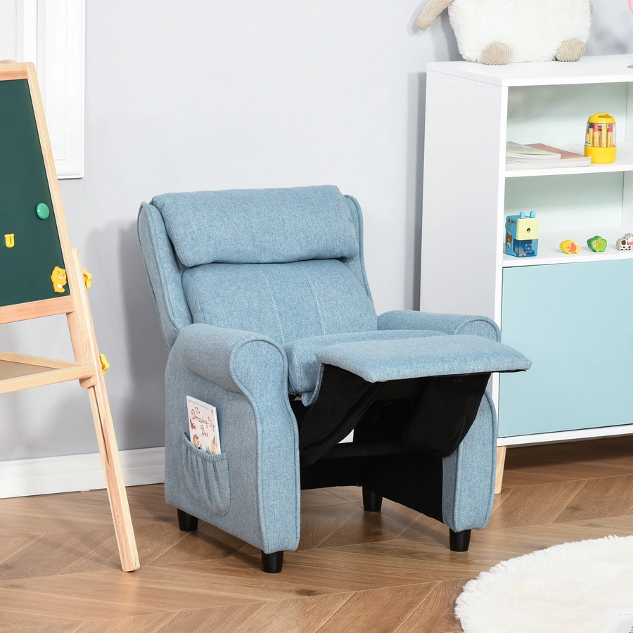 HOMCOM Kindersessel mit Liegefunktion blau